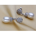 8mm AAA Grade Wholesale Drop Sterling Silver Real Fresh Water Cultured Freshwater Pearl Earring